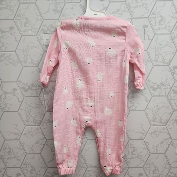 Nwt Baby Girl's Halloween Gauze Romper with Ghost Print - Picture 6 of 9
